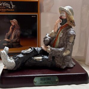 Emmett Kelly Jr. clown figurine. Bedtime